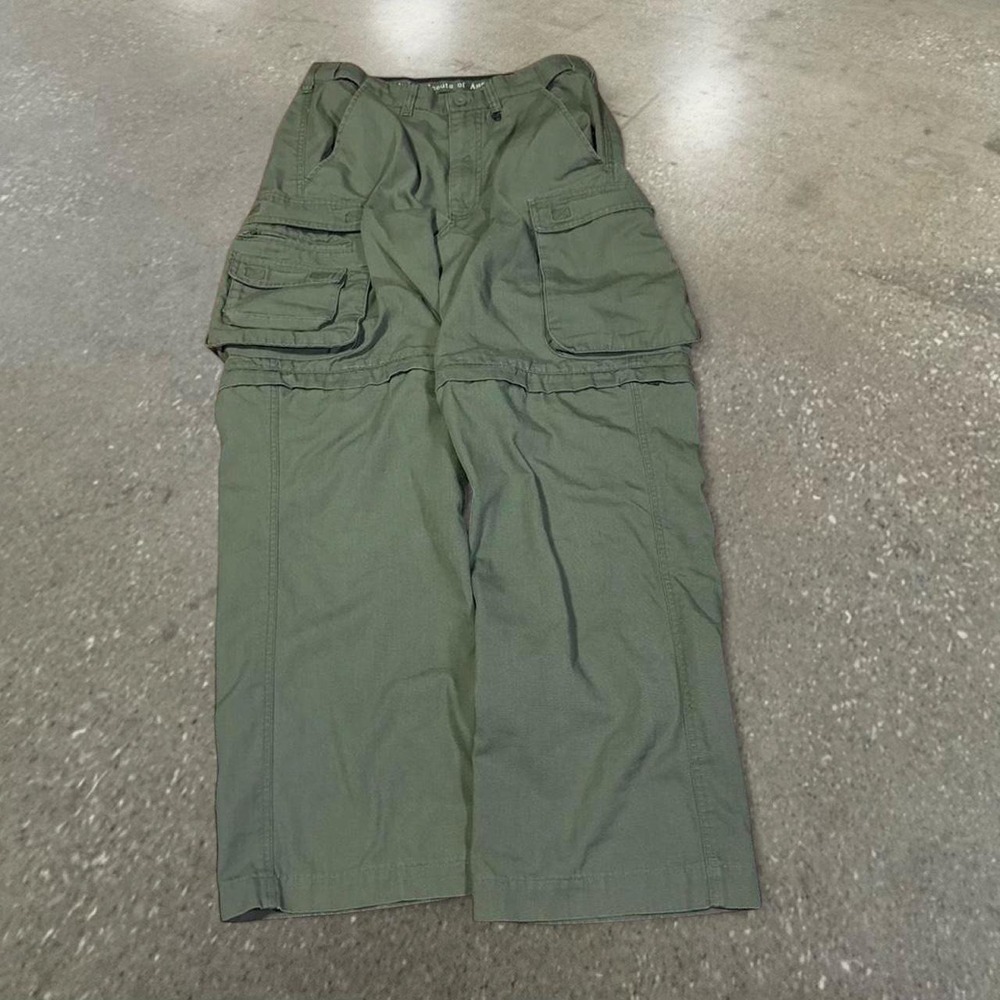 Boy Scouts of America Vintage Cargo Convertible Relaxed Olive Green Pants 31x30